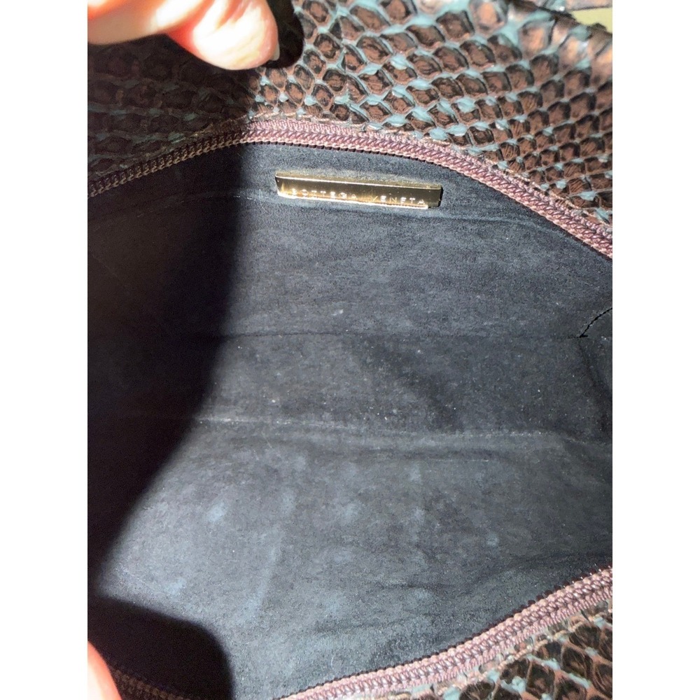 Vintage Bottega Veneta Python Shoulder Bag Metallic Bronze Exotic Leather Italy - Picture 11 of 15